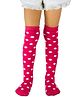 Neska Moda Cotton Elastane Polka Dots Designed Socks - Rani Pink