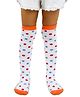Neska Moda Cotton Elastane Polka Dots Designed Socks - Orange & White