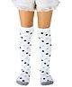 Neska Moda Cotton Elastane Polka Dots Designed Socks - Grey & White