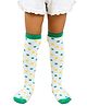 Neska Moda Cotton Elastane Polka Dots Designed Socks - Green & White