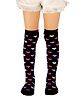 Neska Moda Cotton Elastane Hearts Designed Socks - Black