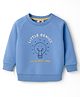 Zero Looper Knit Full Raglan Sleeves Winter T-Shirt with Little Genius Text Print - Light Blue