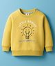 Zero Looper Knit Full Raglan Sleeves Winter T-Shirt with Little Genius Text Print - Light Yellow
