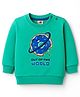 Zero Looper Knit Full Sleeves Winter T-Shirt with Out Of THe World Text Print - Mint