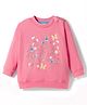 Zero Looper Knit Full Sleeves T-Shirt With Floral & Butterfly Print - Pink