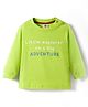 Zero Sinker Knit Full Sleeves T-Shirt With Lets Play Little Explorer Text Print - Limegreen
