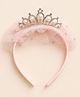 KNITROOT Crown Applique & Silver Foil Detailed Hair Band  - Pink