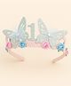 KNITROOT Birthday Theme 1 Numerical & Butterfly Applique Detailed Hair Band - Pink