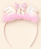 KNITROOT Birthday Theme 6 Numerical & Angel Wings Applique Detailed Hair Band - Pink