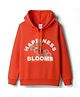 Tango Fleece Knit Full Sleeves Hoodies With Text Print - Orange