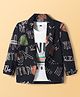 Dapper Dudes Full Sleeves Typography Printed Blazer With Tee - Black