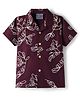 Dapper Dudes Half Sleeves Doodle Printed Shirt - Wine