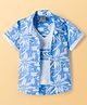 Dapper Dudes Half Sleeves Floral Printed Shirt With Attached Tee - Blue