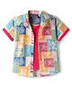 Dapper Dudes Half Sleeves Beach Theme Printed Shirt With Attached Tee - Tomato