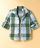 Dapper Dudes Full Sleeves Checked Shirt With Attached Tee - Green