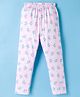 Tango Single Jersey Knit Full Length Leggings With Floral Print - Pink