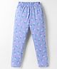 Tango Single Jersey Knit Full Length Lounge Pant With Floral Print - Blue