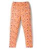 Tango Single Jersey Knit Full Length Lounge Pant With Floral Print - Orange