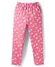 Tango Single Jersey Knit Full Length Lounge Pant with Floral Print - Dark Pink