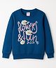 Tango Fleece Knit Full Sleeves Sweatshirt With Floral Print - Blue