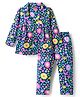Babyhug Cotton Knit Full Sleeves Co-ord Night Suit With Floral Print - Navy Blue