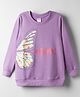 Tango Looper Knit Full Sleeves Winter T-Shirt with Butterfly Graphic - Purple