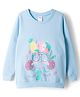 Tango Looper Knit Full Sleeves Winter T-Shirt With Tropical Print - Light Blue
