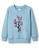 Tango Looper Knit Full Sleeves Winter T-Shirt With Tree Graphic - Light Blue