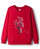 Tango Looper Knit Full Sleeves Winter T-Shirt With Tree Graphic - Red