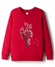 Tango Looper Knit Full Sleeves Winter T-Shirt With Tree Graphic - Red