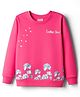 Tango Looper Knit Full Sleeves Winter T-Shirt With Floral Print - Dark Pink