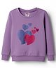 Tango Looper Knit Full Sleeves Winter T-Shirt With Heart Graphic - Purple