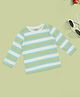 Pantaloons Baby Cotton Knit Full Sleeves Striped Tee - White