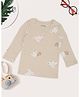 Pantaloons Baby Cotton Knit Full Sleeves Birds Printed Tee - Beige