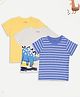 Pantaloons Baby Pack Of 3 Cotton Knit Half Sleeves Dinosaur Printed & Striped Tee - Multi Colour