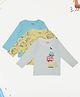 Pantaloons Baby Pack Of 3 Cotton Knit Full Sleeves Dinosaur & Vehicles Printed Tee - Multi Colour