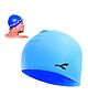 KONEX Waterproof Silicone Swimming Cap| Stretchable & Quick-Dry | Prevents Hair Pull & Chemical Damage - Blue