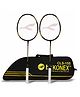 KONEX Aluminium Badminton Racquet | Optimized String Tension, Ergonomic Grip & Durable Frame | Full Cover Included - Black (Pack of 2)