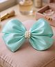 Ribbon candy Pearls Embellished Bow Applique Detailed Alligator Clip - Sea Green