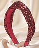 Ribbon candy Knot Detailed Sequins Embellished Hair Band - Maroon