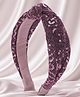 Ribbon candy Knot Detailed Sequins Embellished Hair Band - Wine
