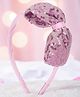 Ribbon candy Bow Applique Detailed Sequins Embellished Hair Band - Light Pink