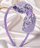 Ribbon candy Bow Applique Detailed Sequins Embellished Hair Band - Lavender