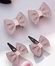 Ribbon candy Glitter Bow Applique Detailed Hair Accessories Combo Set - Light Pink