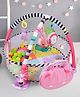 Baby Moo Hippo Infant Play Mat Activity Gym With Hanging Toys And Balls - Pink
