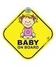 Baby Moo Infant Car Safety Sign Board With Vacuum Suction Cup Clip - Yellow