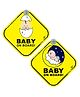 Baby Moo Car Safety Sign Snoozing Angel Baby On Board With Suction Cup Clip 2 Pack - Yellow