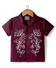 Dapper Dudes Half Sleeves Floral Embroidered Shirt - Wine