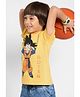 Pantaloons Junior Cotton Knit Dragon Ball Z Featuring Half Sleeves Goten Printed Tee - Yellow