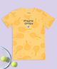 Pantaloons Junior Cotton Knit Half Sleeves Tennis Theme Printed Tee - Yellow
